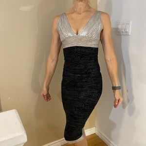 Black and gold bandage dress. Unique fabric treatment! Perfect condition. Sweet!